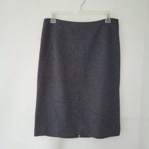 Worth Skirt Womens 6 Charcoal Ponte Knit‎ Lined Back Zip Pencil Office